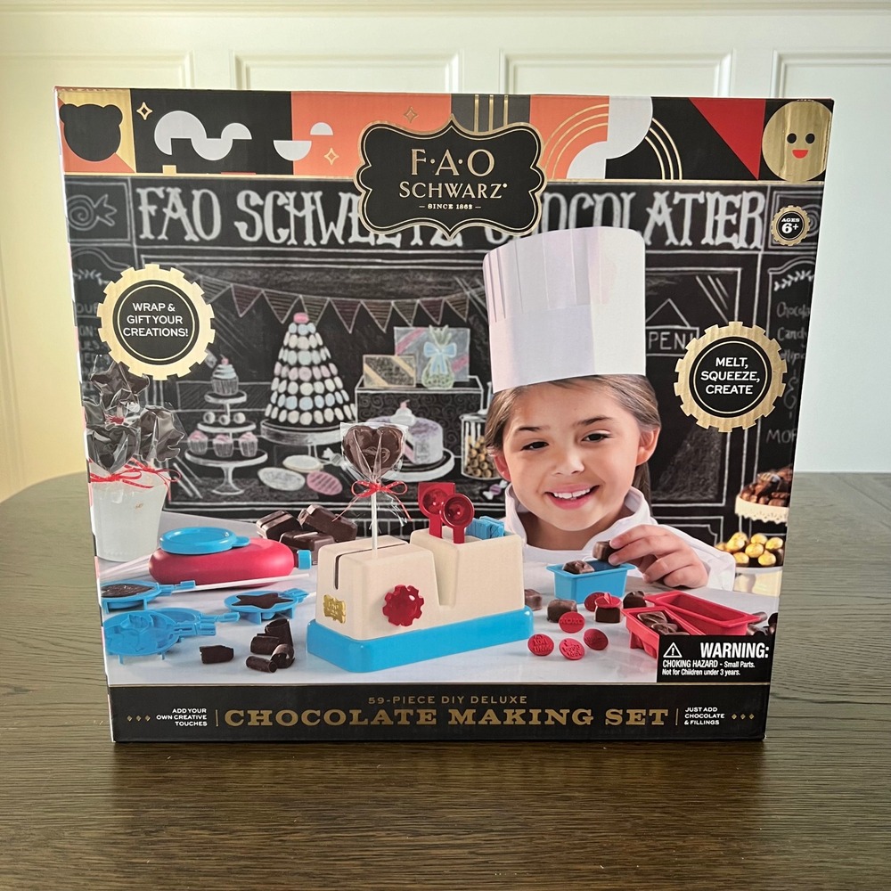 FAO Schwarz 59-Piece Deluxe Chocolate Making Set Kids Chocolatier Kit 1005551
